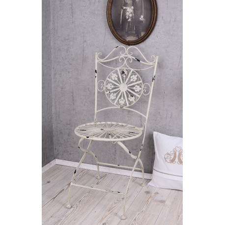 Scaun Shabby Chic din fier forjat Antik White