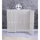 Paravan semineu din fier forjat Antik White