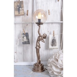 Lampa Art Deco cu o femeie cu faclie in mana
