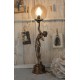 Lampa Art Deco cu o femeie cu faclie in mana