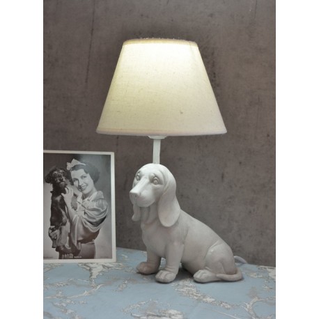 Lampa de masa cu un caine