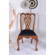 Scaun Chippendale din lemn mahon cu tapiterie neagra