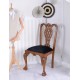 Scaun Chippendale din lemn mahon cu tapiterie neagra