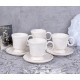 Set patru cesti de cafea din portelan alb