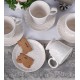 Set patru cesti de cafea din portelan alb