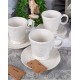 Set patru cesti de cafea din portelan alb