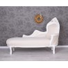 Sofa din lemn masiv alb cu tapiterie bej